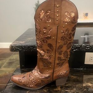 Sparkle brown cowgirl boots